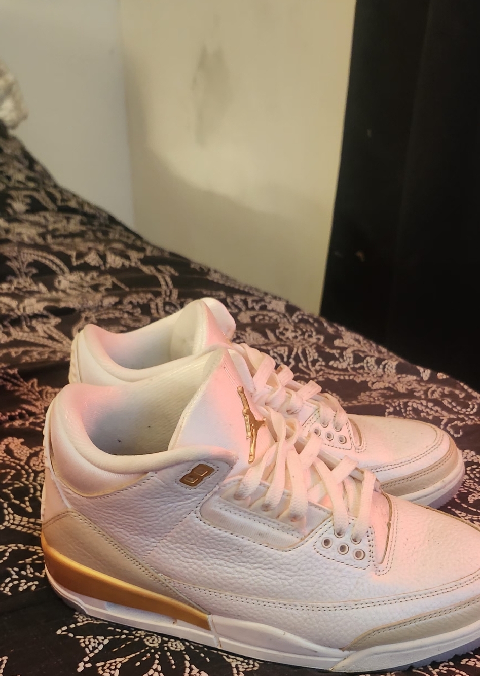 Jordan Women's White and Gold Low-Top Sneakers